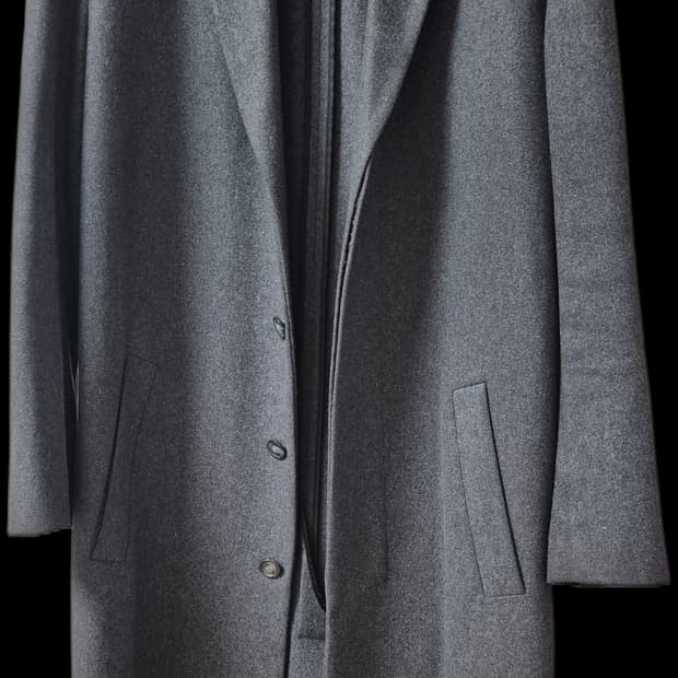 Topman / 울 블렌드 차콜 로브 코트 / L-XL