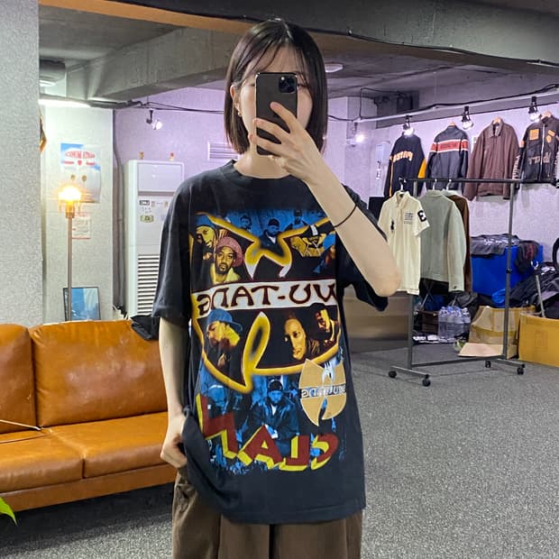 빈티지 우탱 클랜 90s 그래픽 반팔티 B5037