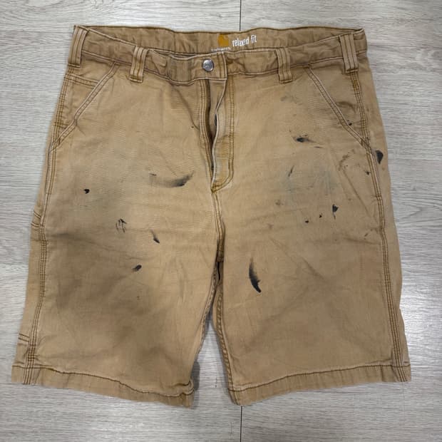 칼하트 워크 반바지 베이지 릴렉스핏
