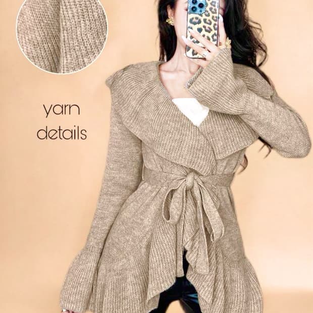 갸루 y2k 셔링 레이스 가디건 새상품