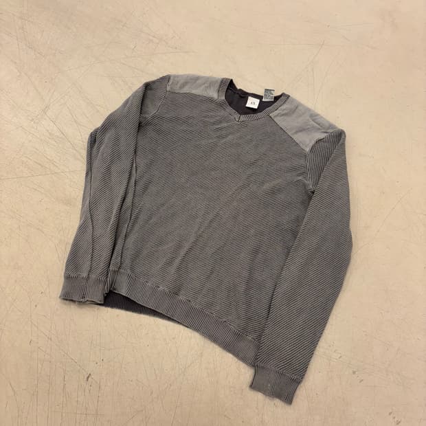 아르마니익스체인지 골지 그레이 니트