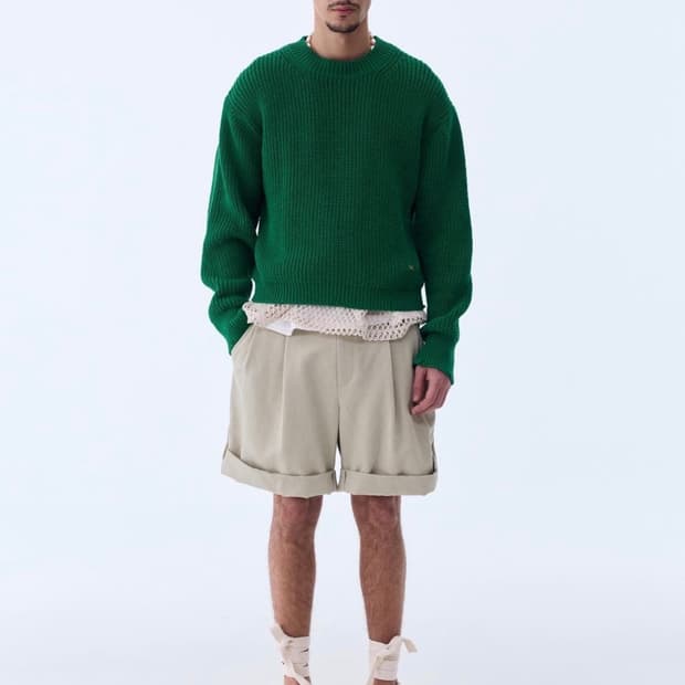 렉토 / 리사이클 코튼 크루넥 빈티지 니트 / L