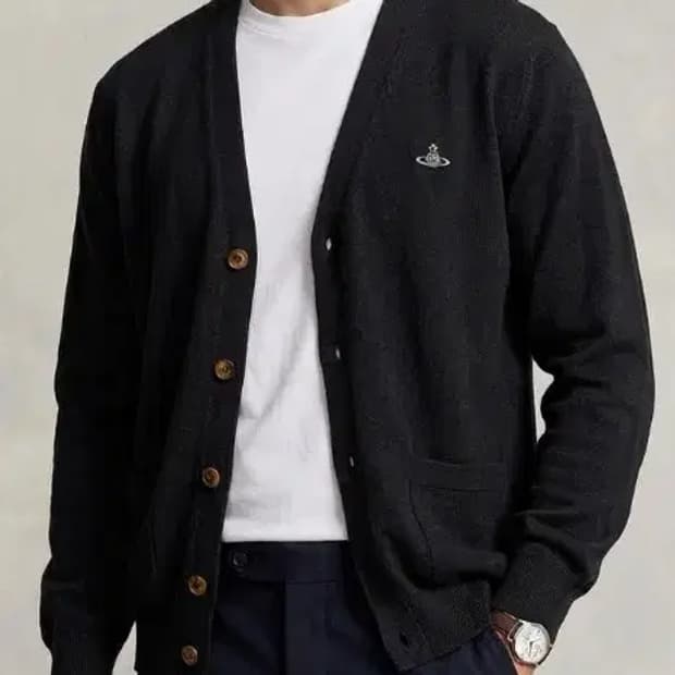 비비안웨스트우드 화이트라벨 블랙 가디건 100~105