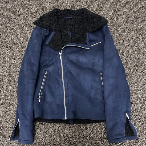 ZARA 자라 스웨이드 무스탕 라이더 자켓 점퍼 L