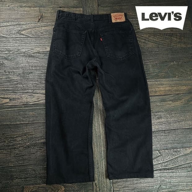 [리바이스] 505 루즈 스트레이트 블랙 데님 팬츠  M19174