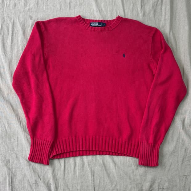 폴로랄프로렌 빈티지 핑크 니트 L
