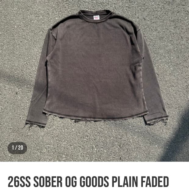 SOBER 2026ss OG GOODS 워싱 롱슬리브 티셔츠
