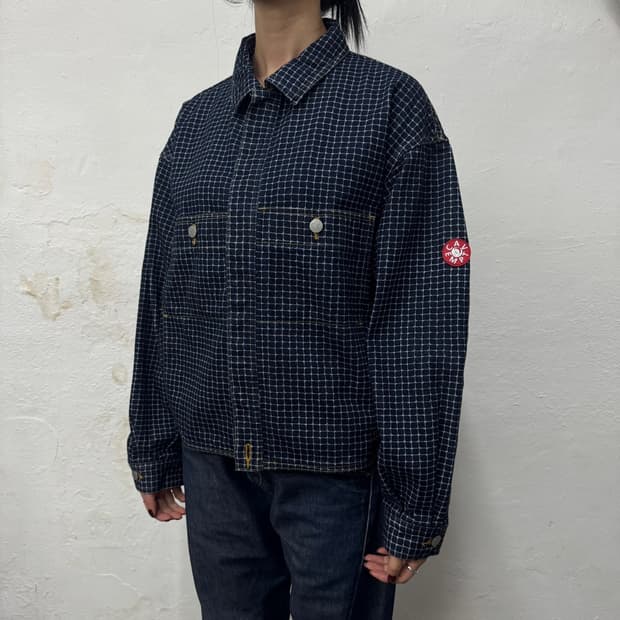 카브엠트(CAV EMPT) 24ss 인디고블루 패턴 컨트롤 데님 자켓