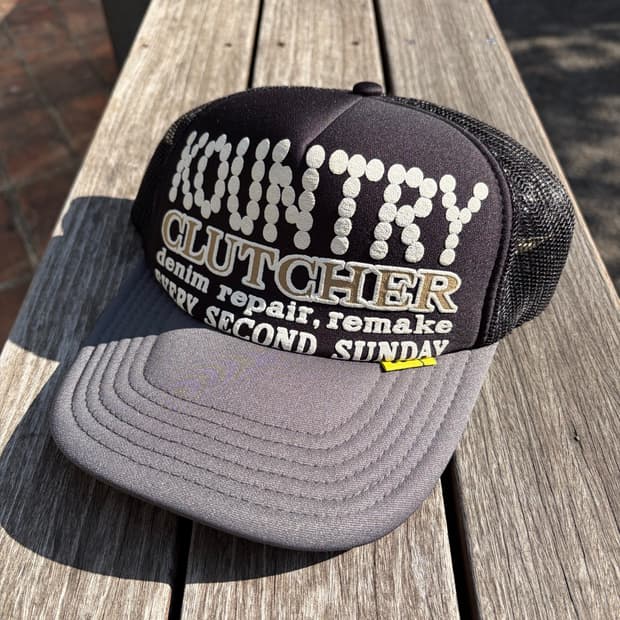 캐피탈 컨트리 펄 크러쳐 트러커 캡 블랙 그레이