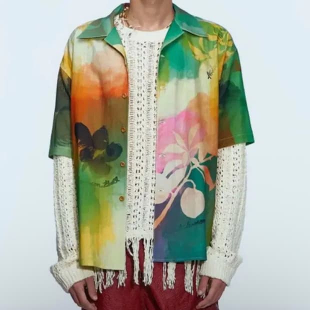 앤더슨벨 라이노 타이다이 프린트 셔츠 atb946m L