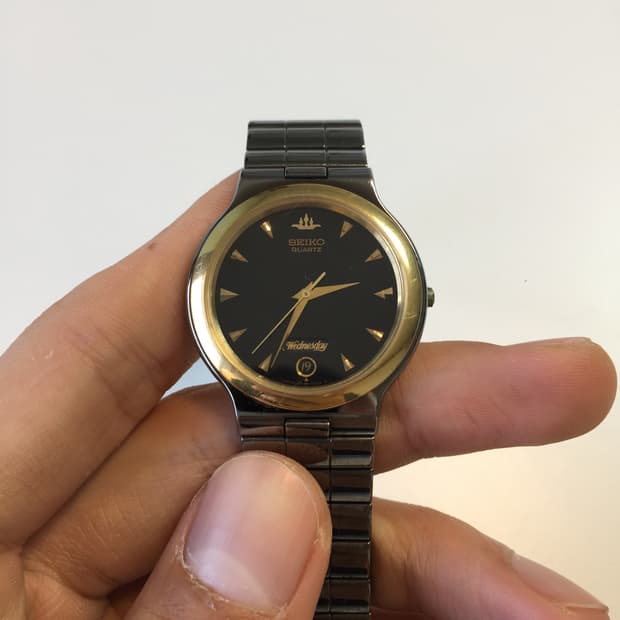 90s seiko black-gold combi quartz