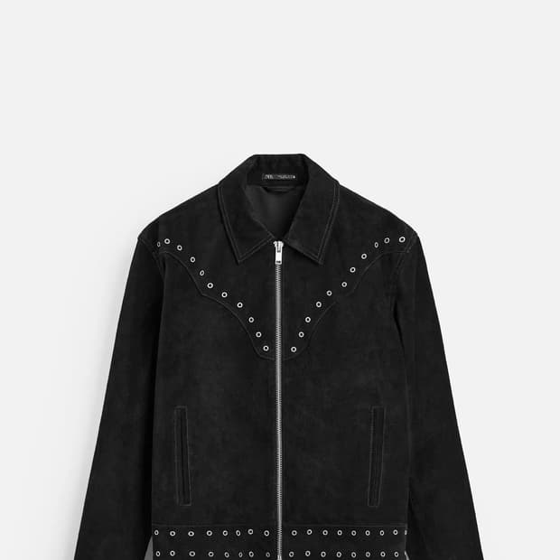 자라 스웨이드 스타드 자켓