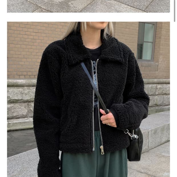 블랙업 뽀글이 무스탕 자켓