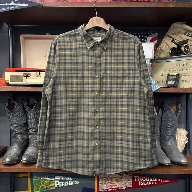 엘엘빈 윈도우 타탄체크 플란넬 버튼다운 워크셔츠 N1081