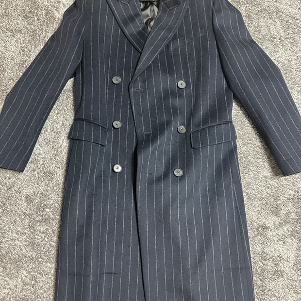 시스템옴므 더블 코트 스트라이프 다크 네이비 100 사이즈