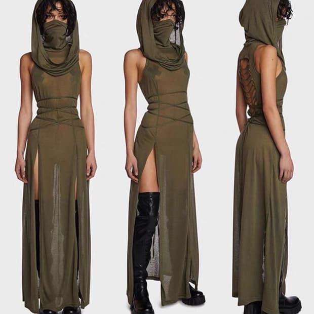 Dolls kill 돌스킬 후드 맥시 드레스