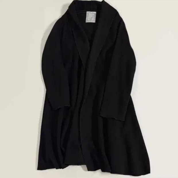 빈티지 울 플레어 롱 코트 가디건 블랙