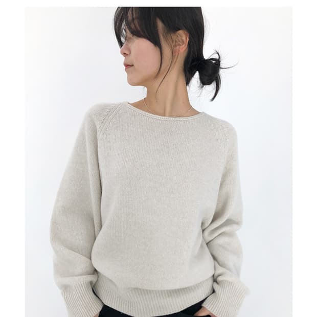 더버터크림 슬로코 캐시미어 니트 솔티드