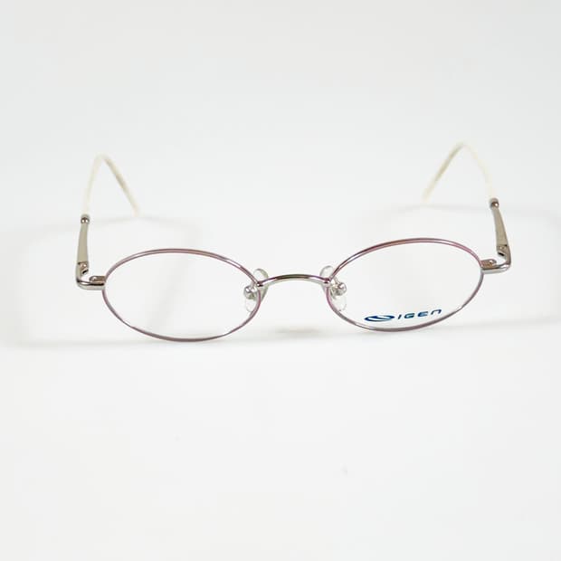 IGEN 실버&핑크 슬림 오벌 메탈 프레임 빈티지 안경