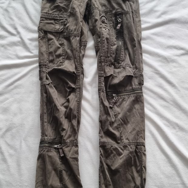 폴로 그런지 펑크 카키 카고 팬츠