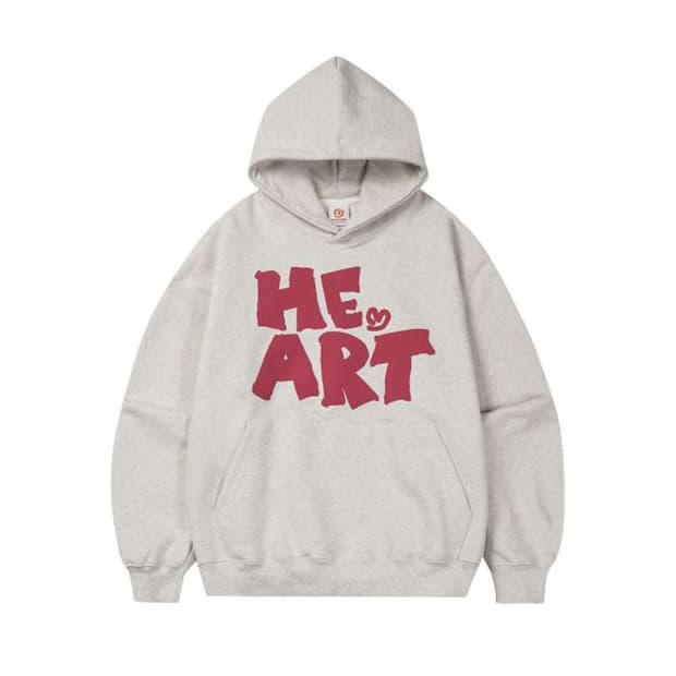 밈더워드로브 원 하트 후드티 오트밀