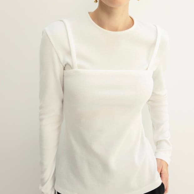 오르 레이어드 뷔스티에 탑 - 화이트