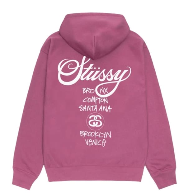 스투시 월드 투어 후드 집업 베리