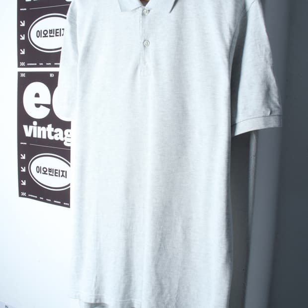 (XL-2XL) 지오다노 반팔 카라 티셔츠 빅사이즈 멜란지-H34834