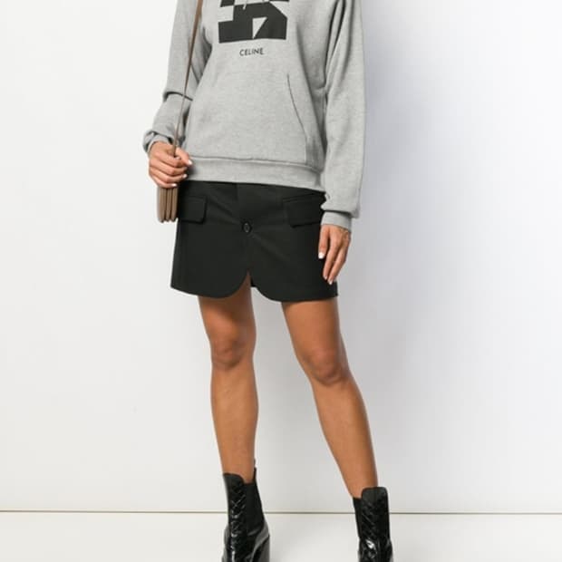 정품)급처상태좋음!셀린느 로고 프린팅 후드 티셔츠 그레이 후디 후드티