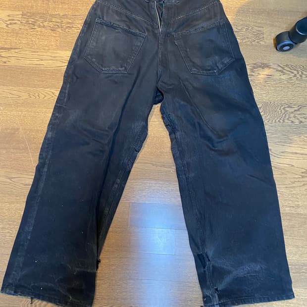 프로젝트 gr 워시드 백워드 데님팬츠 블랙 3사이즈