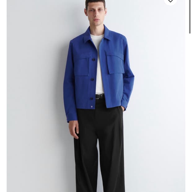 코스 유틸리티 코튼 트윌 오버셔츠 블루