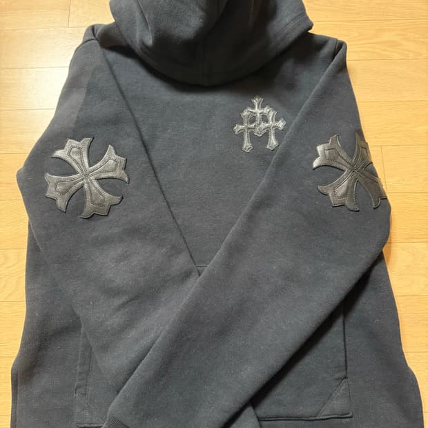 크롬하츠 양가죽 패치 후드 L (보기힘든 매물) 싸게팔아요 상태👍