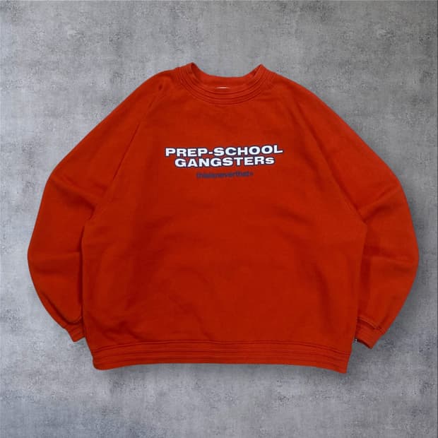 디스이즈네버댓 스펠아웃 로고 오렌지 맨투맨