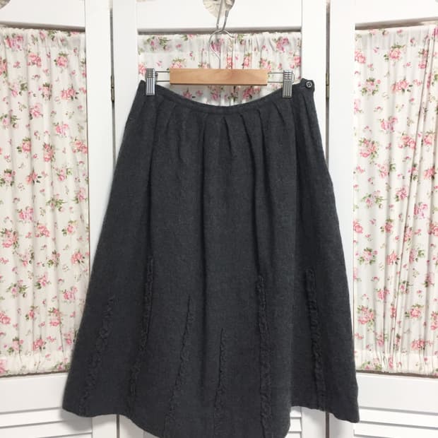 빈티지 차콜 스커트