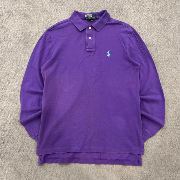 M 폴로 랄프로렌 퍼플 긴팔 카라티셔츠