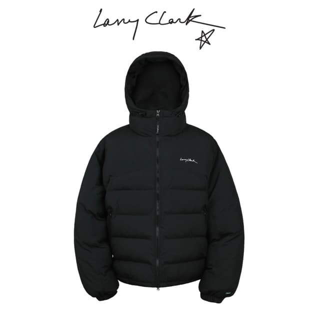 래리클락 L.C QUILTING HOODED ZIP UP BLACK