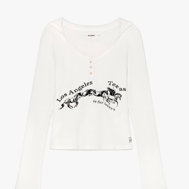 글로니 텍사스 와플 롱슬리브 화이트