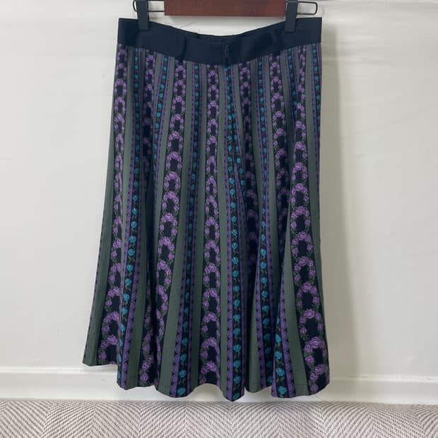 빈티지 퍼플 플라워 스커트 