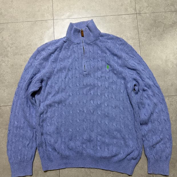 00s  랄프로렌 폴로 실크 코튼  빈티지 하프집업  니트 105size