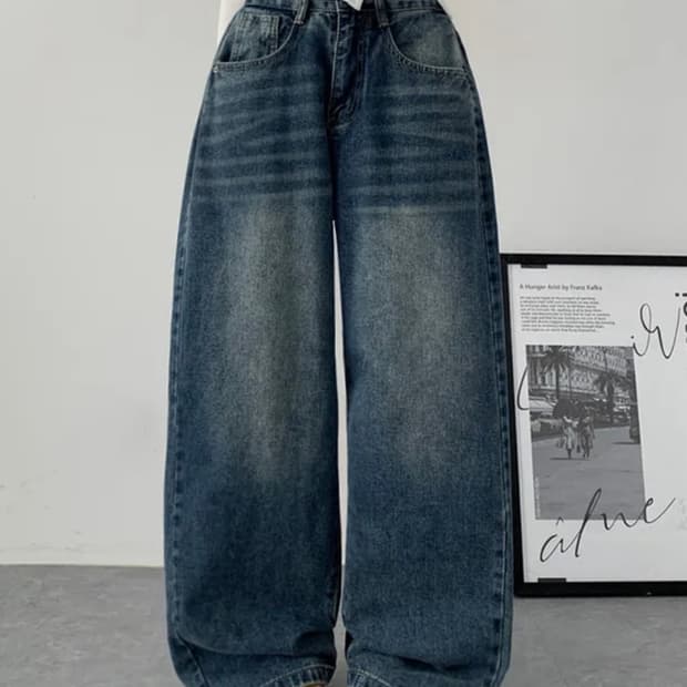 에이블리 와이드 청바지 진청