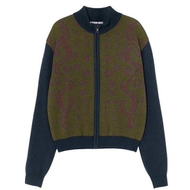 혜인서 그래픽 니트 집업