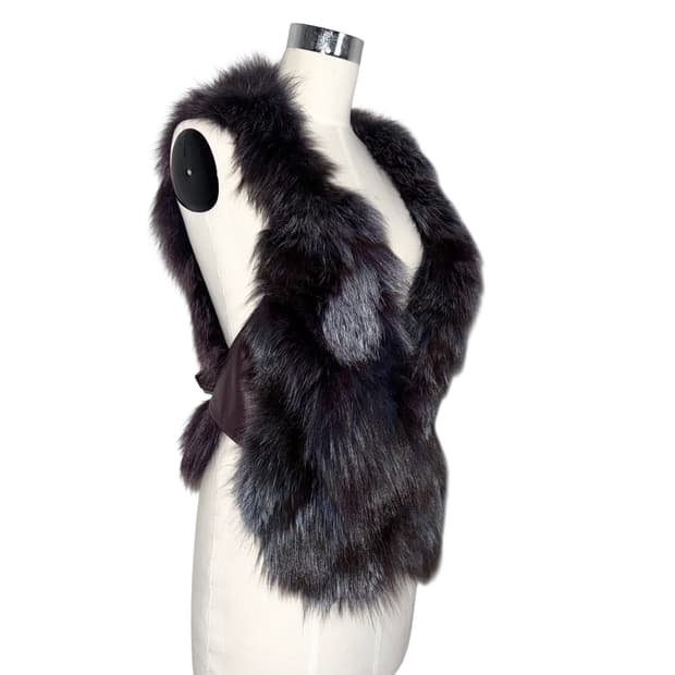 Purple Vintage Indigo Fur Vest