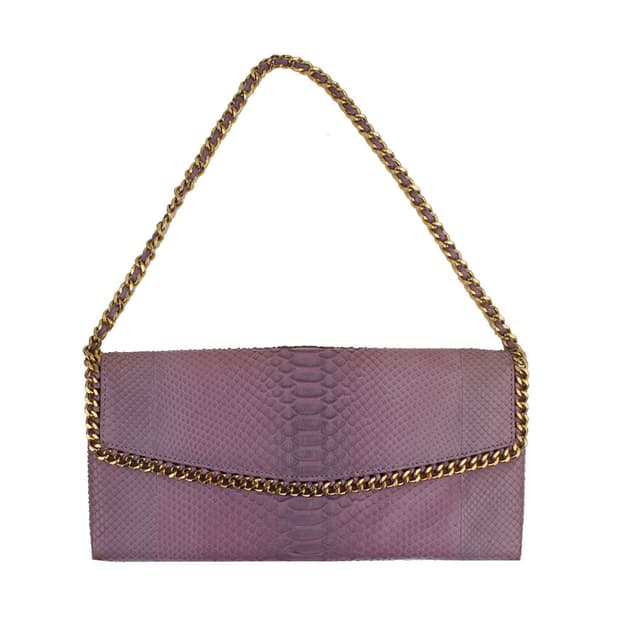 CASHHIMI 아나콘다 바이올렛 금장 플랩 클러치겸 숄더백