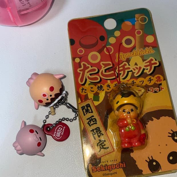 고전 몬치치 타코야키 스트랩 지역한정 몬치치스트랩 몬치치키링 몬치치인형