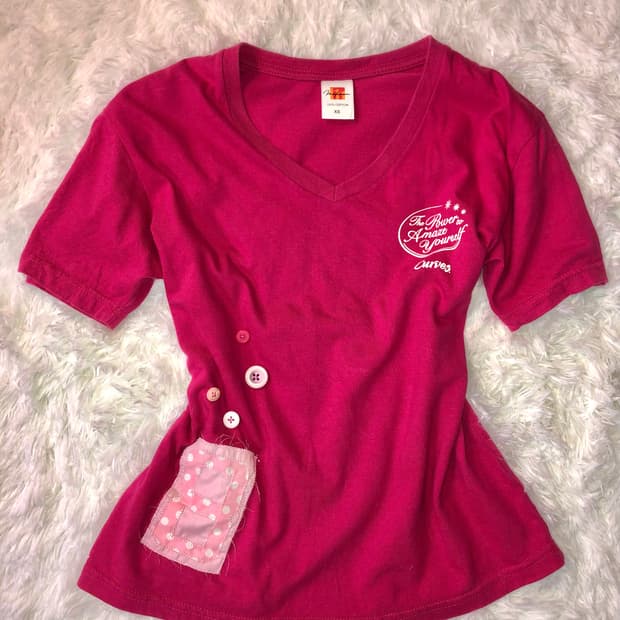 hot pink 8 buttons top