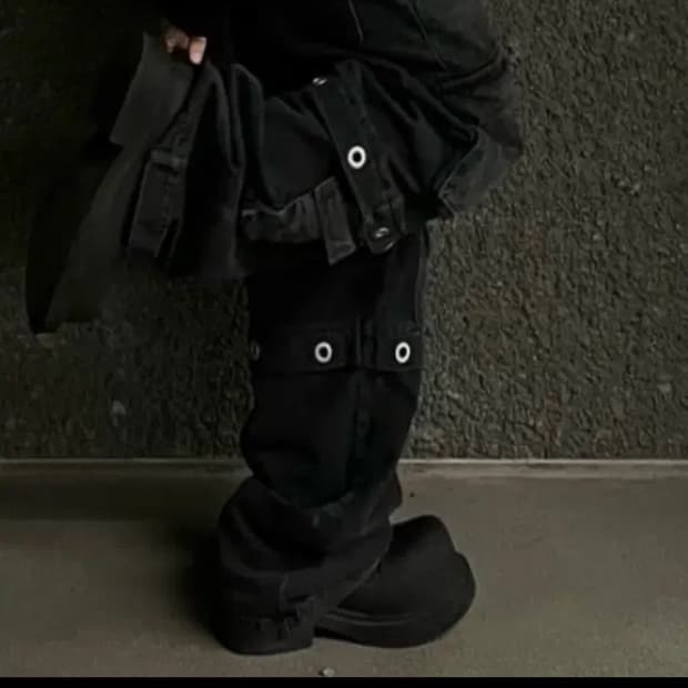 Mjd 아일릿 데님 블랙 핀츠