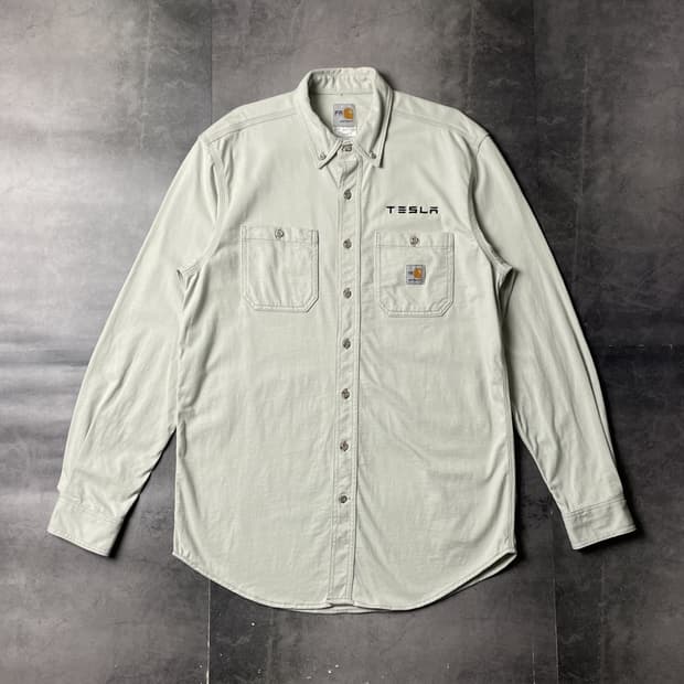 CARHARTT 칼하트 라이트그레이 자수 워크 셔츠 A00969