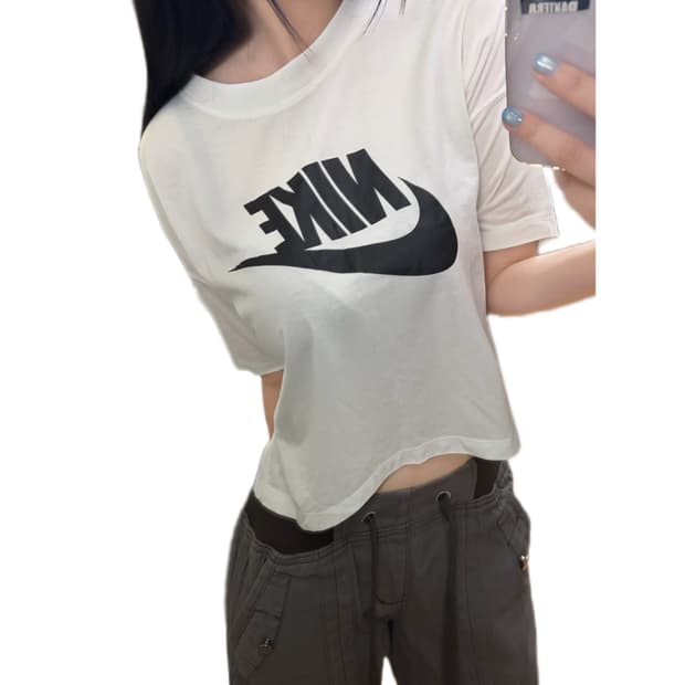 나이키 빅스우시 크롭 반팔 티셔츠 화이트