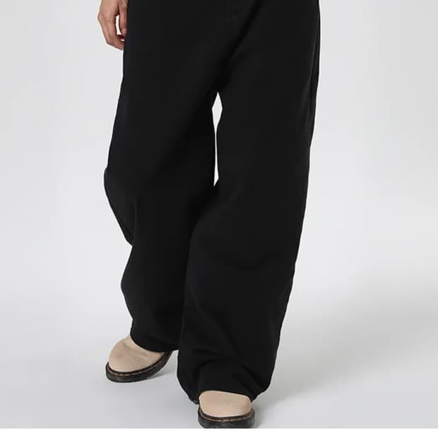 블랙업(UNISEX) 미런 와이드 코튼팬츠 S