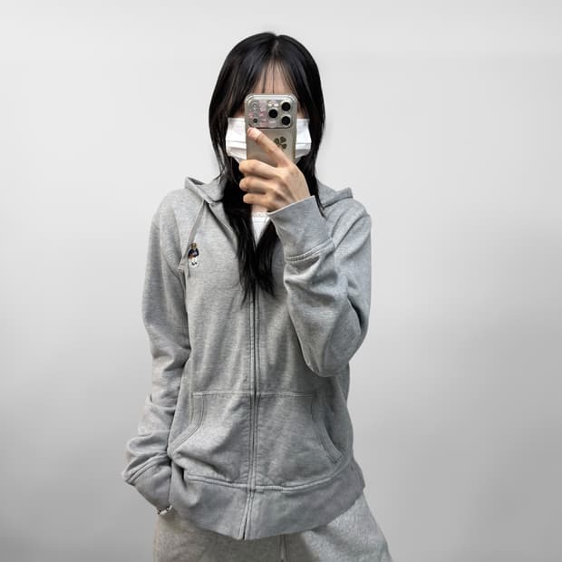 폴로 랄프로렌 베어 자수 후드집업 그레이